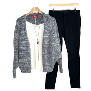 𝅺charcoal Open Front Cardigan